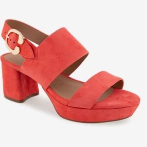 Aerosoles Camilia  Suede Platform Block Heel Sandals worn 1x PRISTINE condition